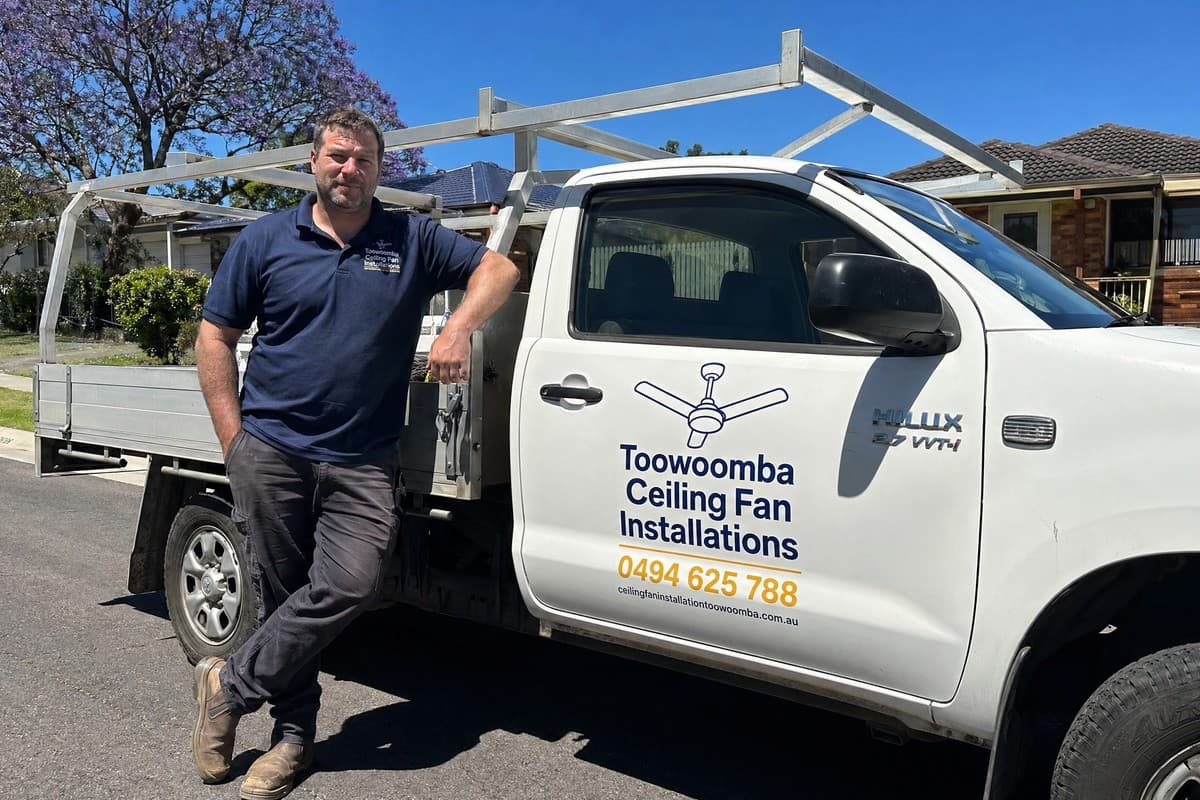 Ceiling Fan Installation in Toowoomba — licensed electrician at work